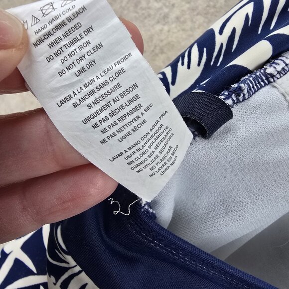 Chaps Womens Floral One-Piece Swimsuit Size 10 Blue & White - Picture 5 of 10